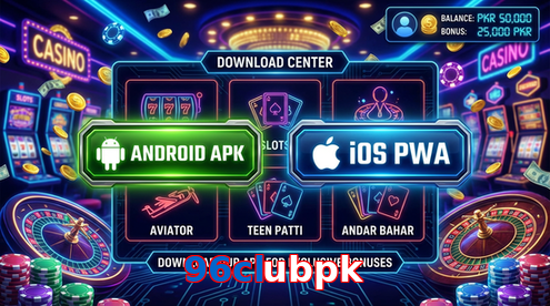 Main screen of 96Clubpk download page for PK players